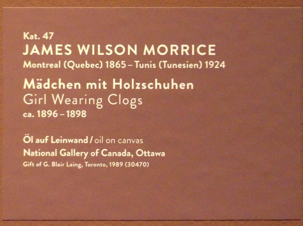 James Wilson Morrice (1897–1921), Mädchen mit Holzschuhen, München, Kunsthalle, Ausstellung "Kanada und der Impressionismus" vom 19.07.-17.11.2019, Jugend und Sonnenlicht, um 1896–1898, Bild 3/3