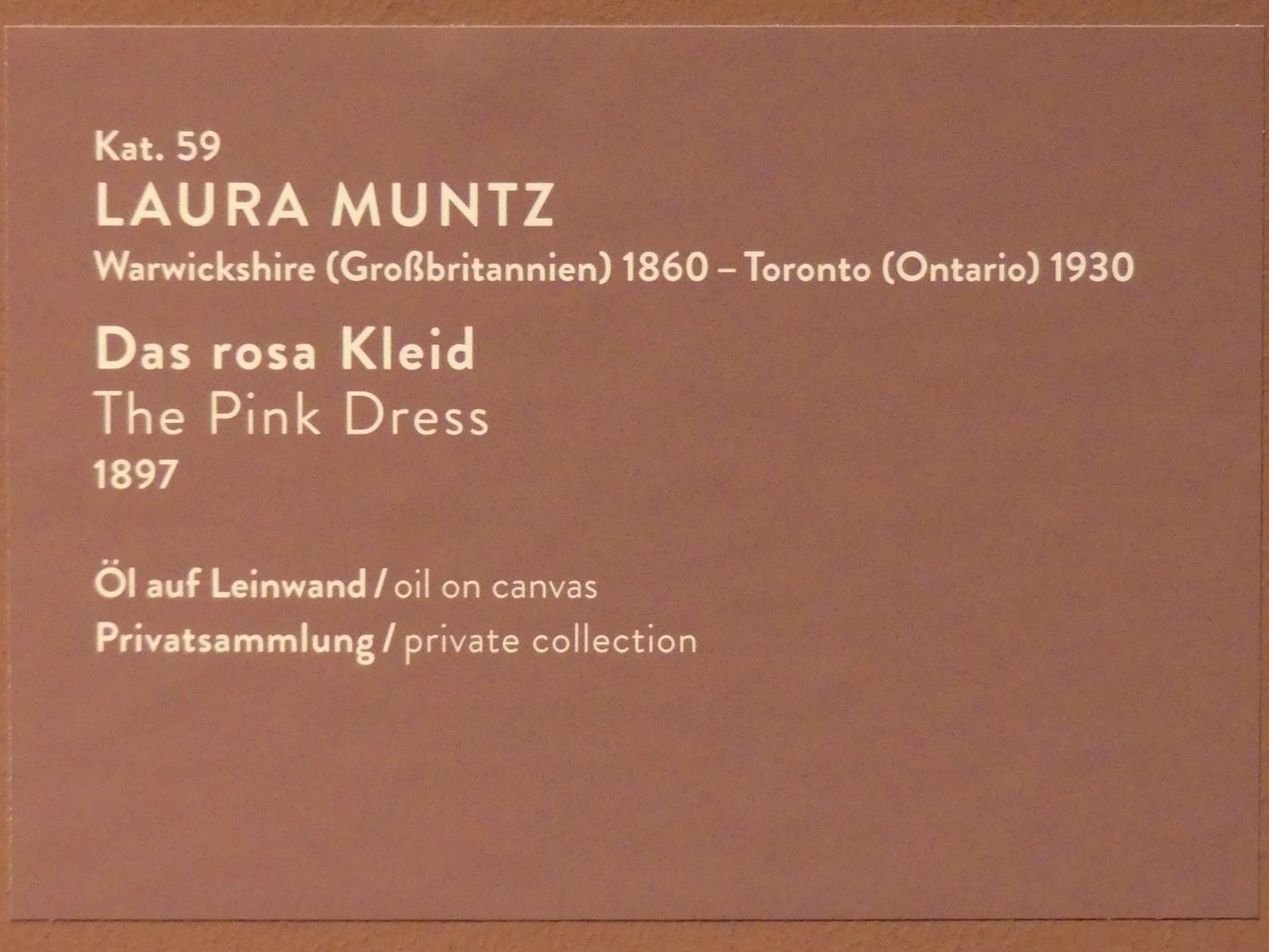 Laura Muntz Lyall (Laura Adeline Muntz) (1897–1898), Das rosa Kleid, München, Kunsthalle, Ausstellung "Kanada und der Impressionismus" vom 19.07.-17.11.2019, Jugend und Sonnenlicht, 1897, Bild 2/2