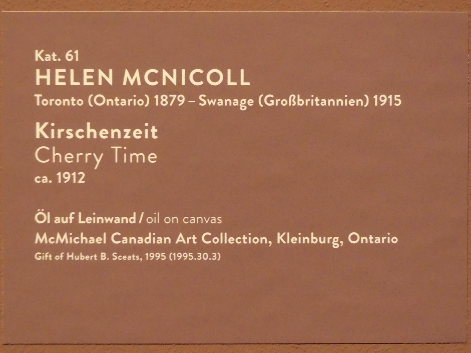 Helen McNicoll (1911–1914), Kirschenzeit, München, Kunsthalle, Ausstellung "Kanada und der Impressionismus" vom 19.07.-17.11.2019, Jugend und Sonnenlicht, um 1912, Bild 2/2
