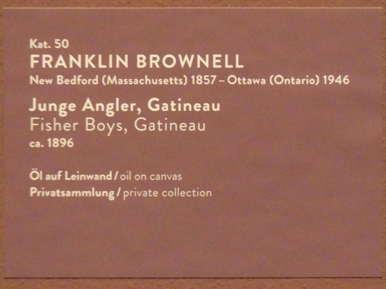 Franklin Brownell (1896–1916), Junge Angler, Gatineau, München, Kunsthalle, Ausstellung "Kanada und der Impressionismus" vom 19.07.-17.11.2019, Jugend und Sonnenlicht, um 1896, Bild 2/2