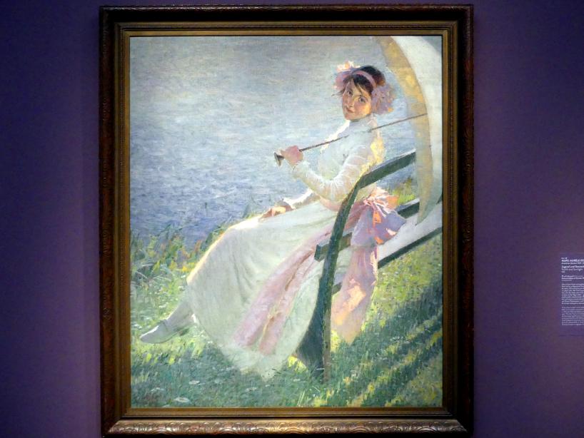 Marc-Aurèle de Foy Suzor-Coté (1893–1925), Jugend und Sonnenlicht, München, Kunsthalle, Ausstellung "Kanada und der Impressionismus" vom 19.07.-17.11.2019, Jugend und Sonnenlicht, 1913, Bild 1/2