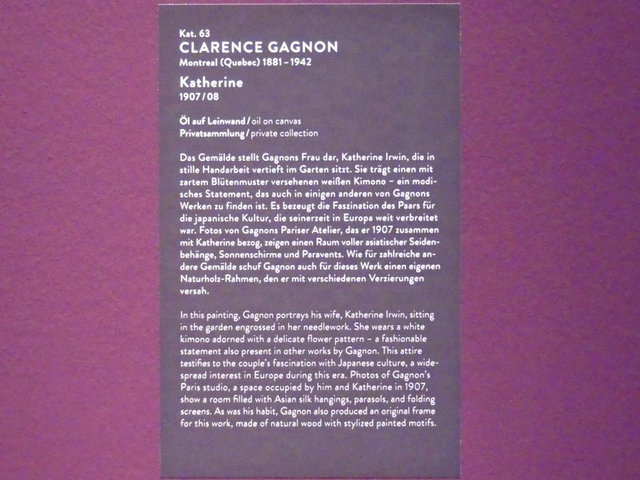 Clarence Gagnon (1907–1916), Katherine, München, Kunsthalle, Ausstellung "Kanada und der Impressionismus" vom 19.07.-17.11.2019, Frauen in ihrer Freizeit, 1907–1908, Bild 2/2