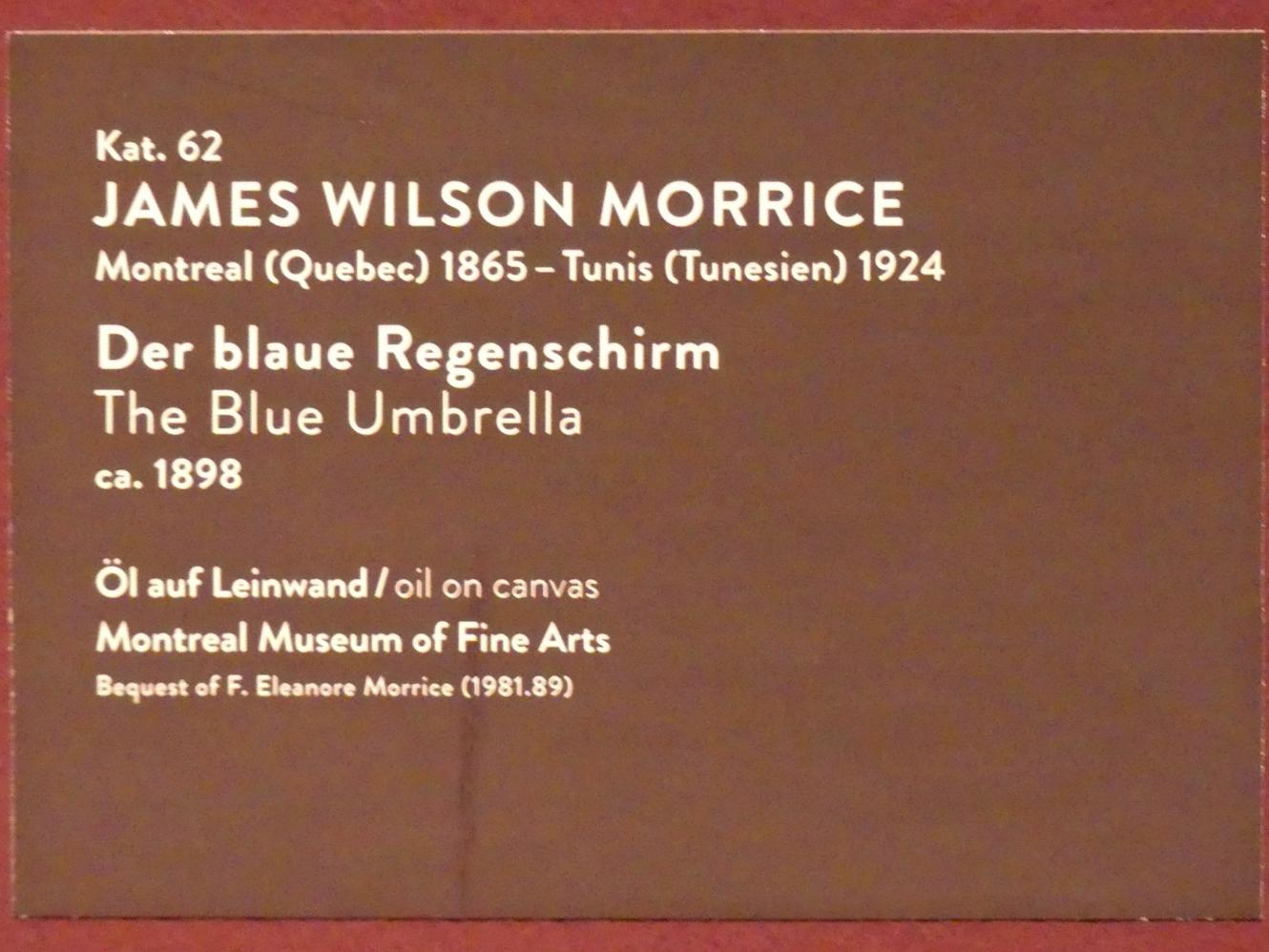 James Wilson Morrice (1897–1921), Der blaue Regenschirm, München, Kunsthalle, Ausstellung "Kanada und der Impressionismus" vom 19.07.-17.11.2019, Frauen in ihrer Freizeit, um 1898, Bild 2/2