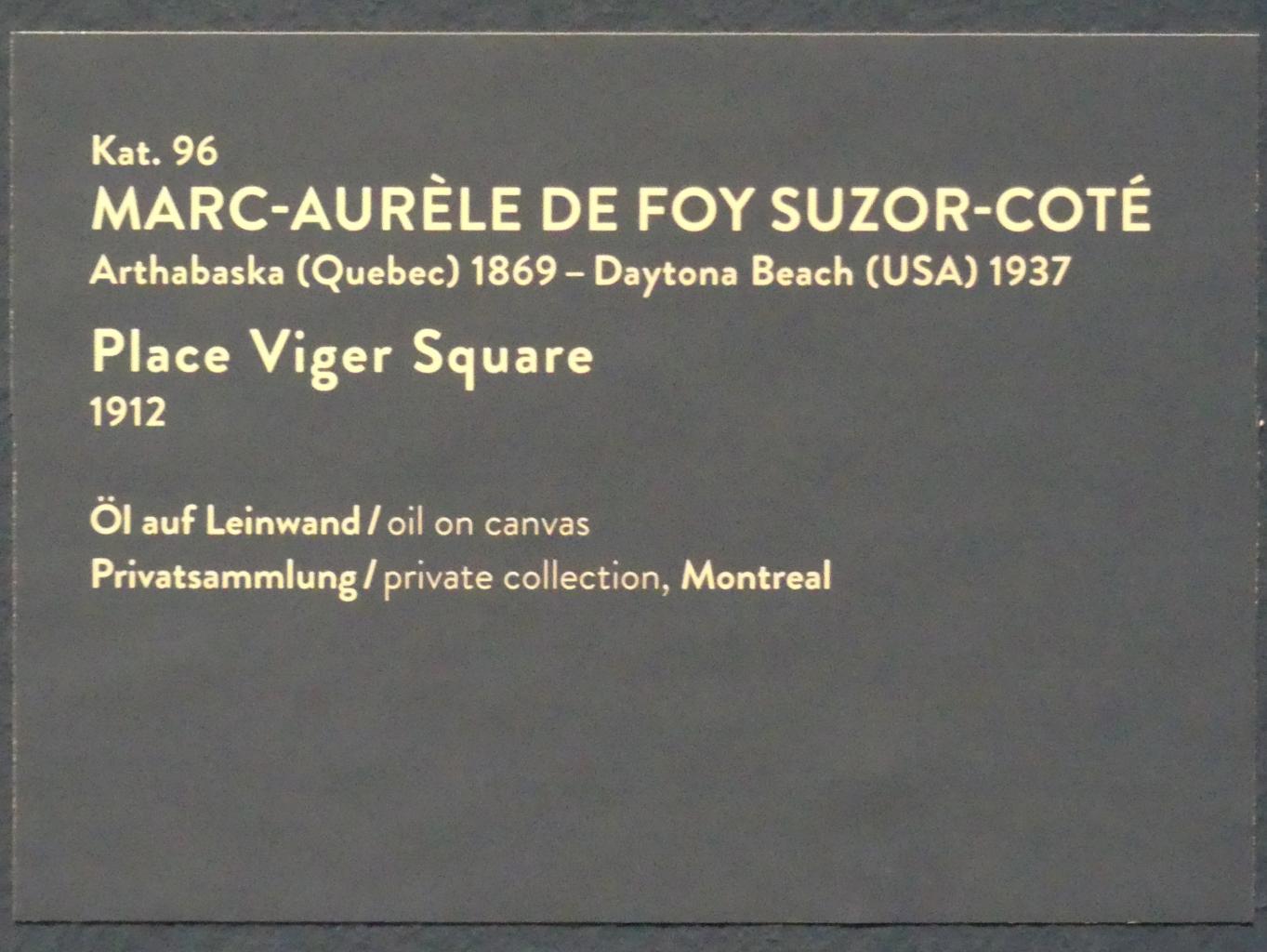 Marc-Aurèle de Foy Suzor-Coté (1893–1925), Place Viger Square, München, Kunsthalle, Ausstellung "Kanada und der Impressionismus" vom 19.07.-17.11.2019, Städtisches Leben, 1912, Bild 3/3