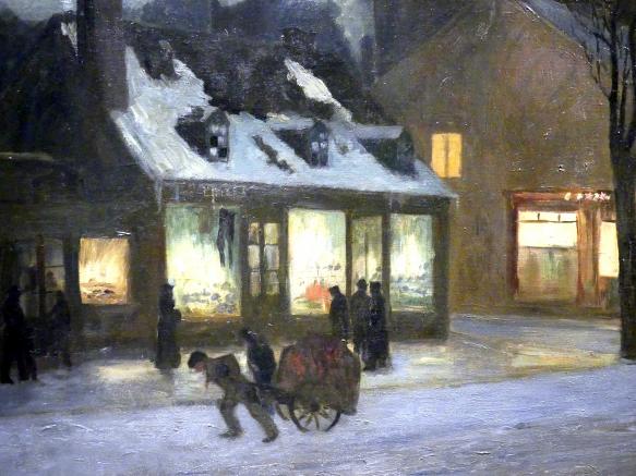 Maurice Galbraith Cullen (1893–1922), Winternacht, Craig Street, Montreal, München, Kunsthalle, Ausstellung "Kanada und der Impressionismus" vom 19.07.-17.11.2019, Städtisches Leben, 1899, Bild 2/4