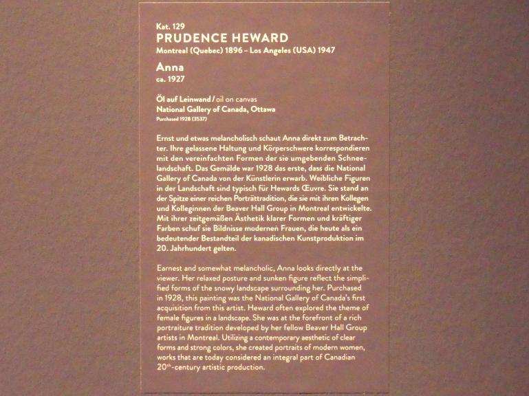 Prudence Heward (1927), Anna, München, Kunsthalle, Ausstellung "Kanada und der Impressionismus" vom 19.07.-17.11.2019, Vom Impressionismus zur kanadischen Moderne, um 1927, Bild 2/2