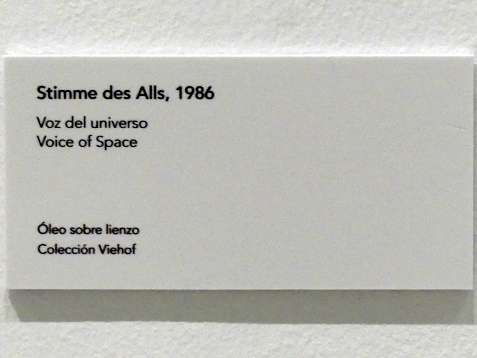 Jörg Immendorff (1965–2007), Stimme des Alls, Madrid, Museo Reina Sofía, Ausstellung "Jörg Immendorff - The Task of the Painter" vom 30.10.2019-13.04.2020, Saal 6, 1986, Bild 2/2