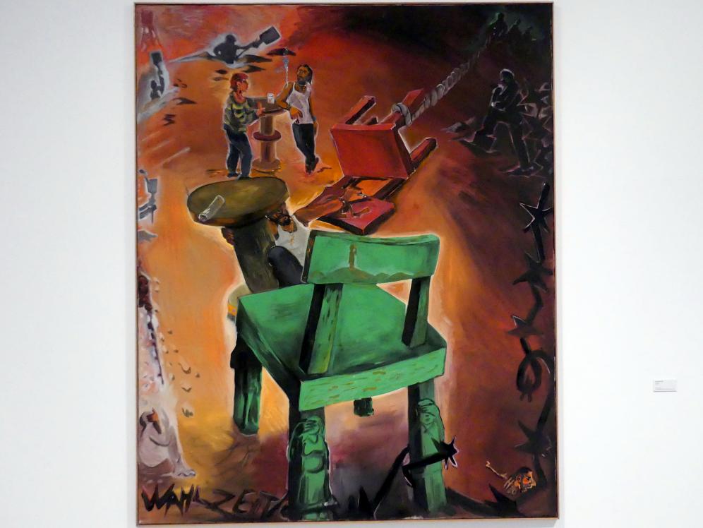 Jörg Immendorff (1965–2007), Grosser Stuhl, Madrid, Museo Reina Sofía, Ausstellung "Jörg Immendorff - The Task of the Painter" vom 30.10.2019-13.04.2020, Saal 5, 1980