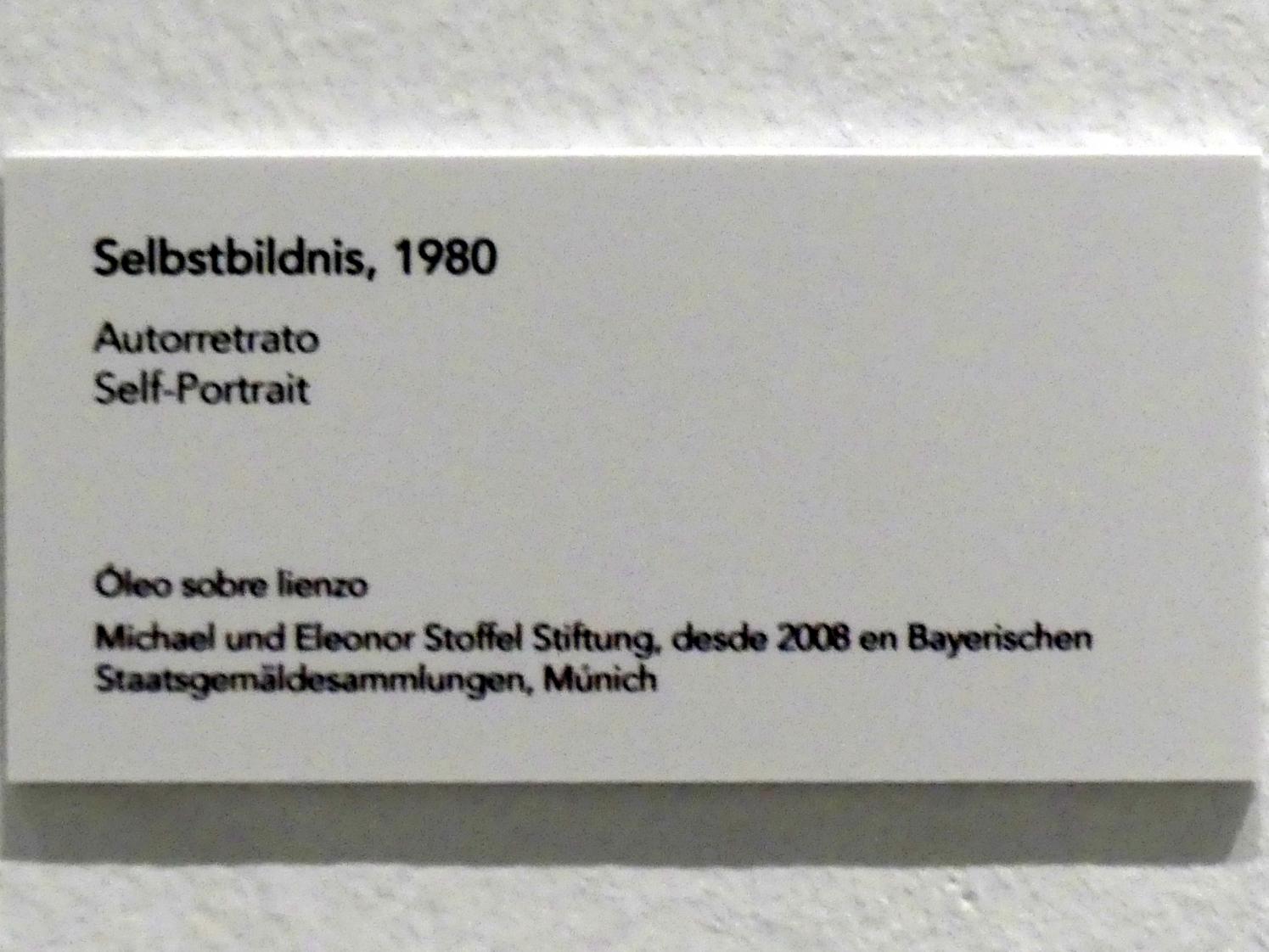 Jörg Immendorff (1965–2007), Selbstbildnis, Madrid, Museo Reina Sofía, Ausstellung "Jörg Immendorff - The Task of the Painter" vom 30.10.2019-13.04.2020, Saal 5, 1980, Bild 2/2