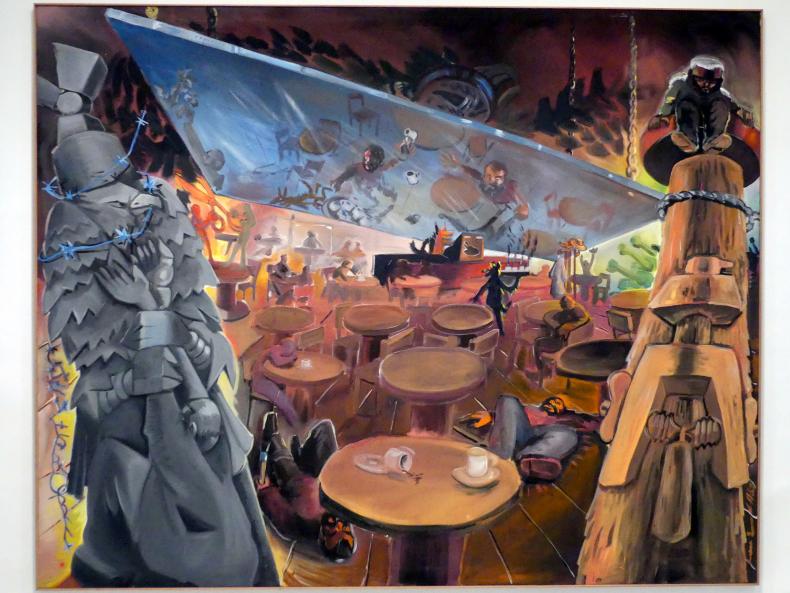 Jörg Immendorff (1965–2007), Café Deutschland VI - Caféprobe, Madrid, Museo Reina Sofía, Ausstellung "Jörg Immendorff - The Task of the Painter" vom 30.10.2019-13.04.2020, Saal 5, 1980