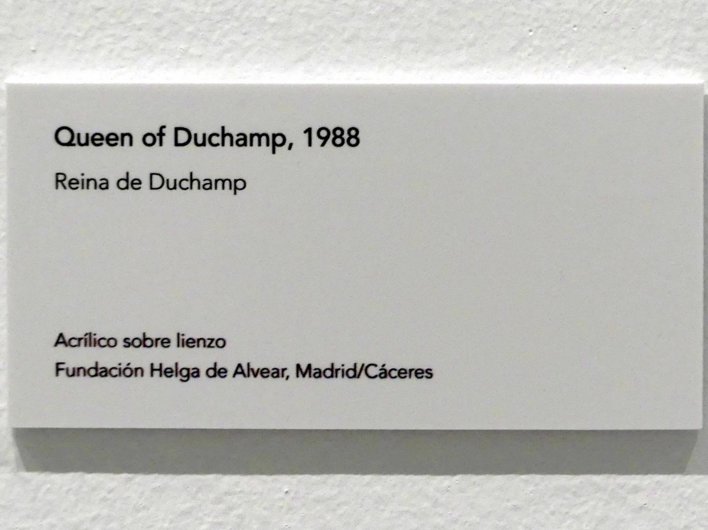 Jörg Immendorff (1965–2007), Queen of Duchamp, Madrid, Museo Reina Sofía, Ausstellung "Jörg Immendorff - The Task of the Painter" vom 30.10.2019-13.04.2020, Saal 5, 1988, Bild 2/2