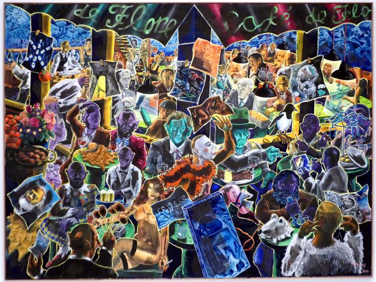 Jörg Immendorff (1965–2007), Café de Flore, Madrid, Museo Reina Sofía, Ausstellung "Jörg Immendorff - The Task of the Painter" vom 30.10.2019-13.04.2020, Saal 5, 1990–1991