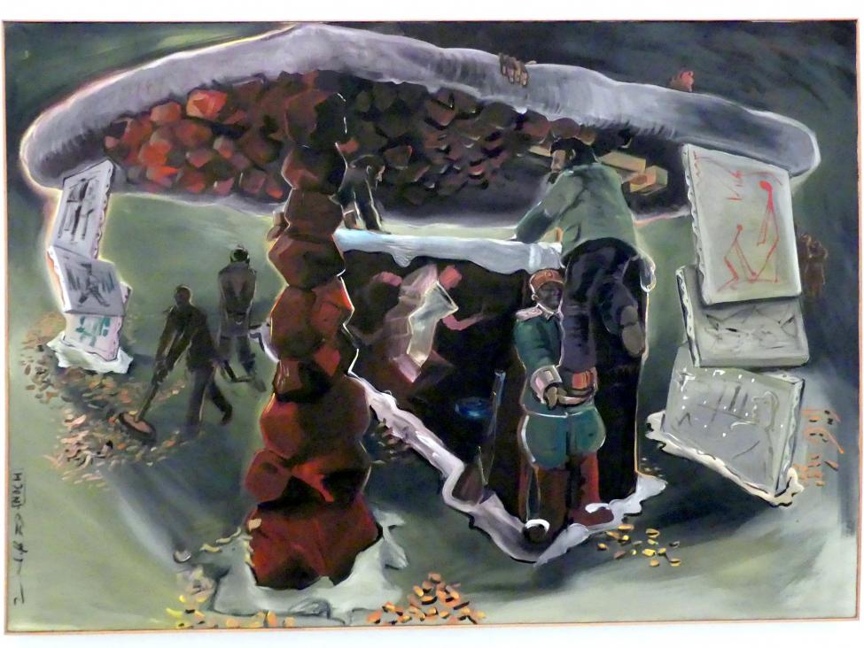 Jörg Immendorff (1965–2007), Entwurf, Madrid, Museo Reina Sofía, Ausstellung "Jörg Immendorff - The Task of the Painter" vom 30.10.2019-13.04.2020, Saal 4, 1979, Bild 1/2