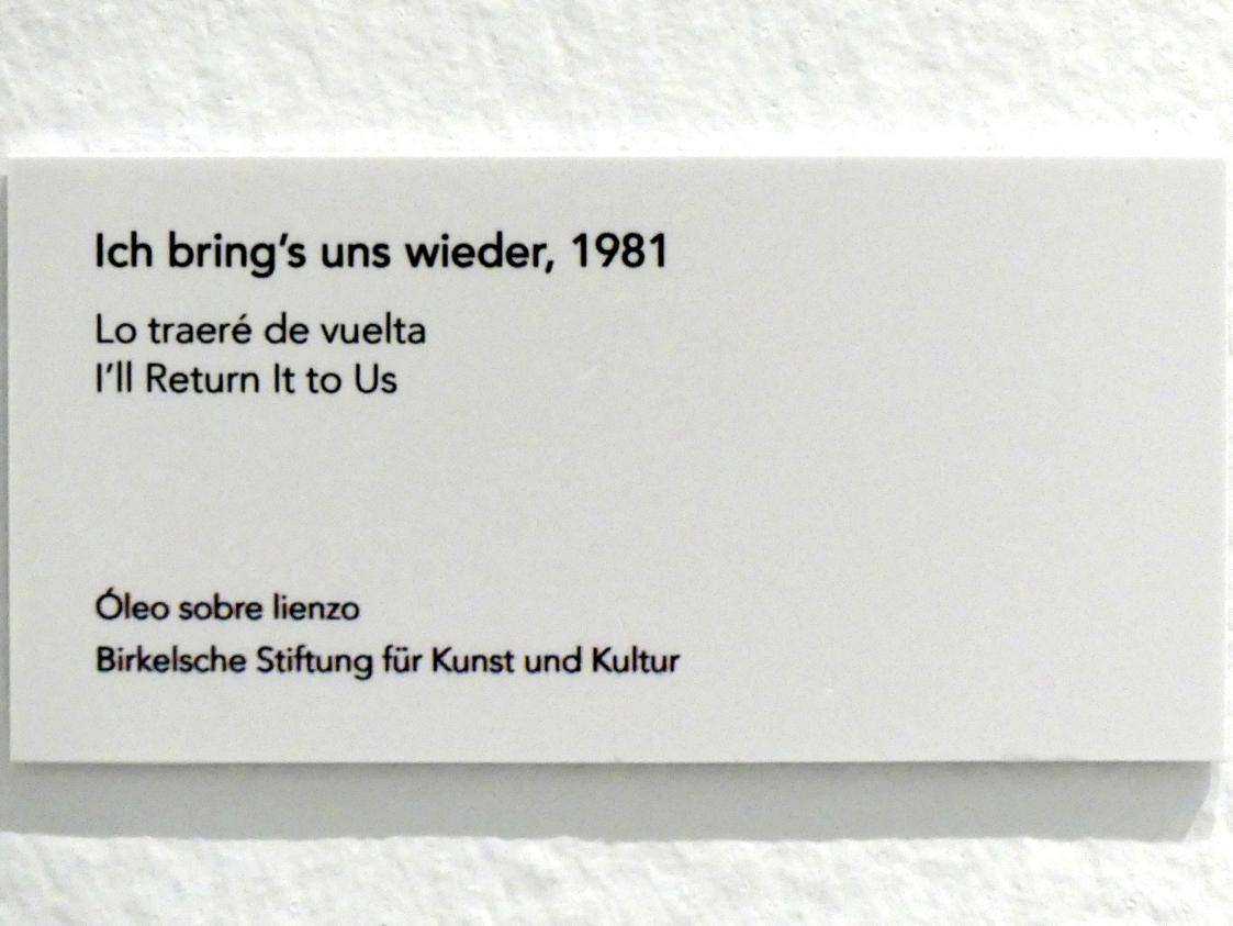 Jörg Immendorff (1965–2007), Ich bring's uns wieder, Madrid, Museo Reina Sofía, Ausstellung "Jörg Immendorff - The Task of the Painter" vom 30.10.2019-13.04.2020, Saal 4, 1981, Bild 2/2