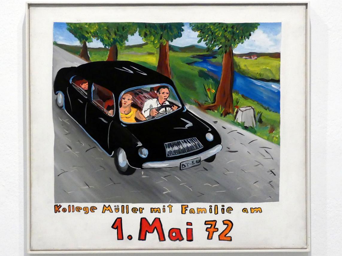 Jörg Immendorff (1965–2007), Kollege Müller mit Familie am 1.Mai 72, Madrid, Museo Reina Sofía, Ausstellung "Jörg Immendorff - The Task of the Painter" vom 30.10.2019-13.04.2020, Saal 2, 1972