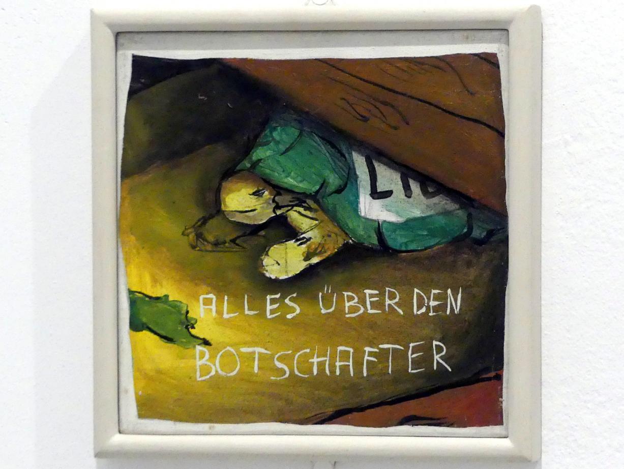 Jörg Immendorff (1965–2007), Alles über den Botschafter (LIDL), Madrid, Museo Reina Sofía, Ausstellung "Jörg Immendorff - The Task of the Painter" vom 30.10.2019-13.04.2020, Saal 2, 1968, Bild 2/8