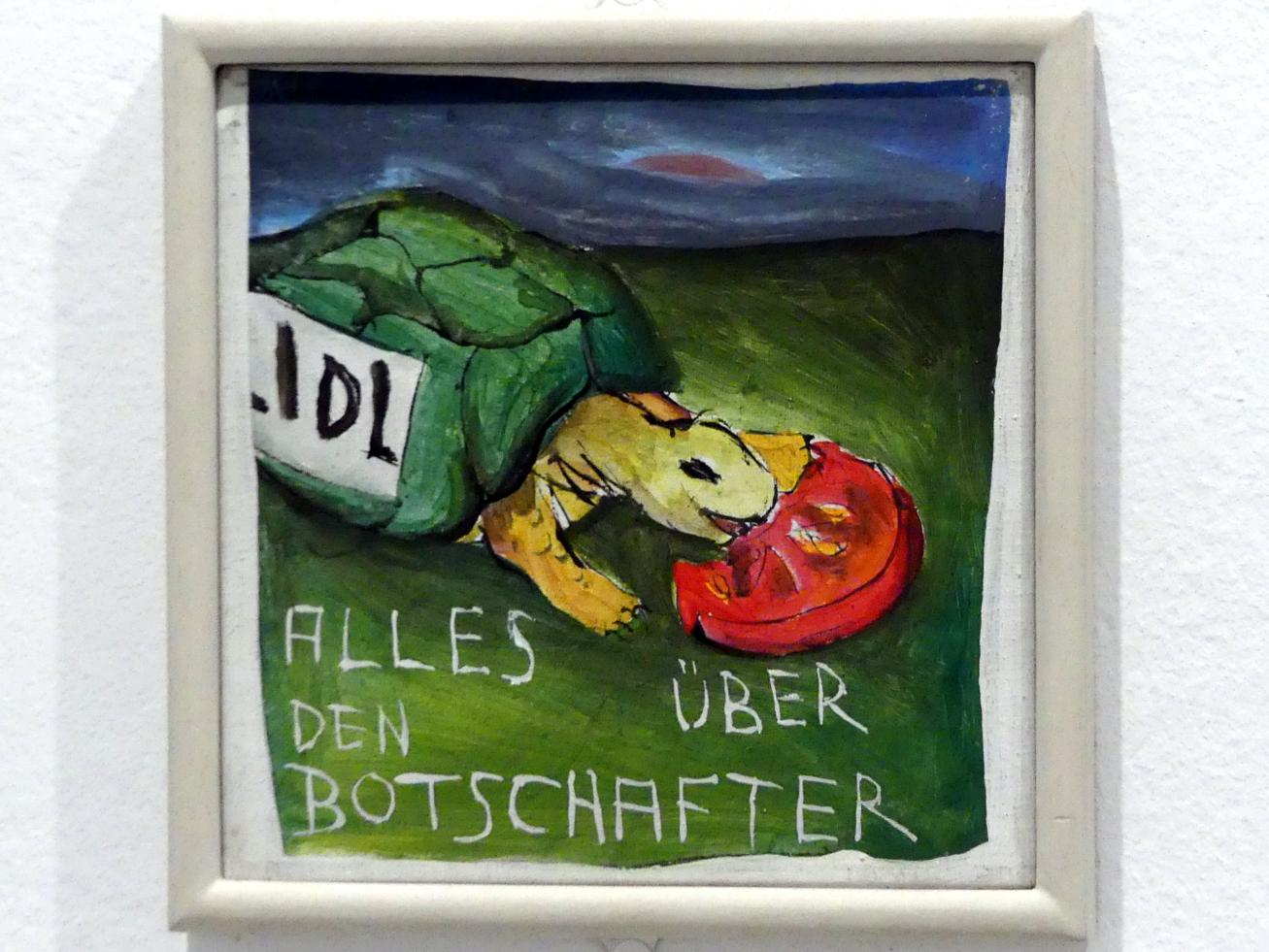 Jörg Immendorff (1965–2007), Alles über den Botschafter (LIDL), Madrid, Museo Reina Sofía, Ausstellung "Jörg Immendorff - The Task of the Painter" vom 30.10.2019-13.04.2020, Saal 2, 1968, Bild 3/8