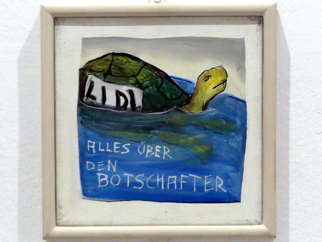 Jörg Immendorff (1965–2007), Alles über den Botschafter (LIDL), Madrid, Museo Reina Sofía, Ausstellung "Jörg Immendorff - The Task of the Painter" vom 30.10.2019-13.04.2020, Saal 2, 1968, Bild 4/8