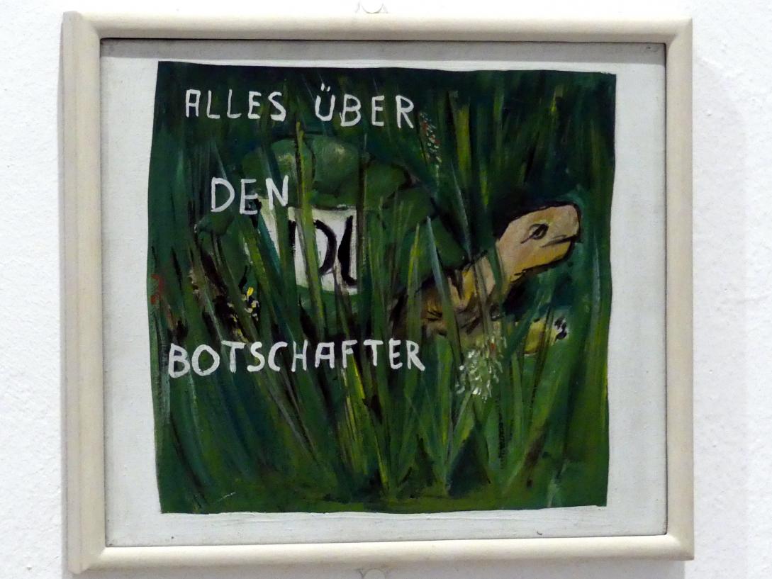 Jörg Immendorff (1965–2007), Alles über den Botschafter (LIDL), Madrid, Museo Reina Sofía, Ausstellung "Jörg Immendorff - The Task of the Painter" vom 30.10.2019-13.04.2020, Saal 2, 1968, Bild 7/8