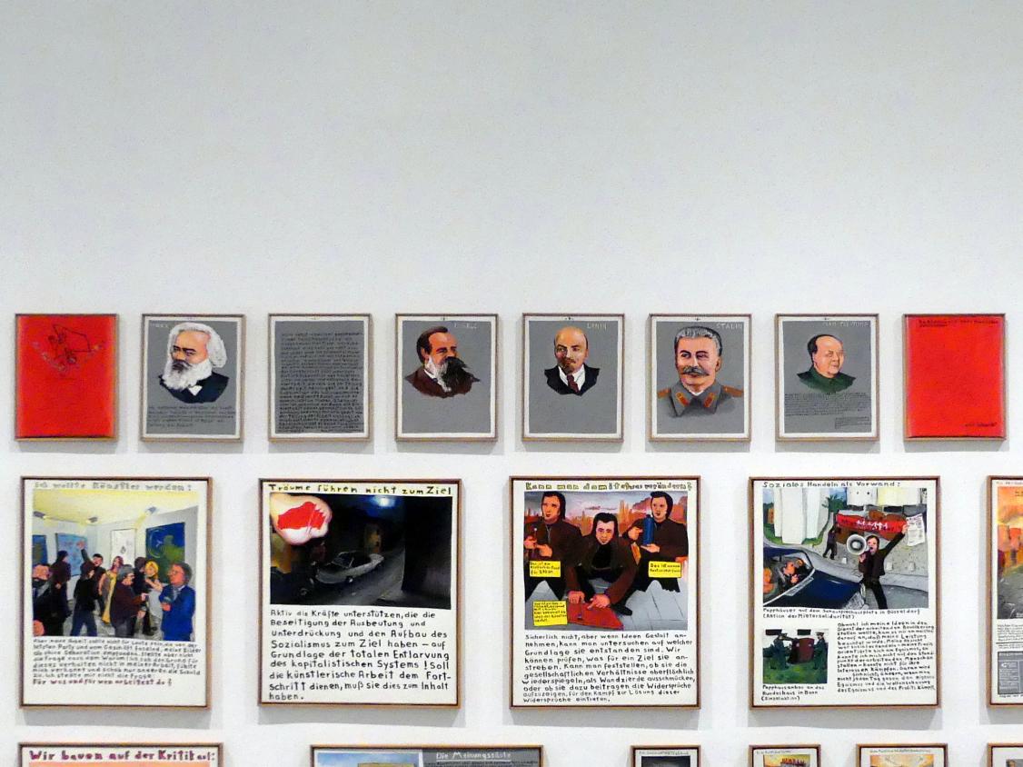 Jörg Immendorff (1965–2007), Eine Künstlerfaust ist auch eine Faust, Madrid, Museo Reina Sofía, Ausstellung "Jörg Immendorff - The Task of the Painter" vom 30.10.2019-13.04.2020, Saal 2, 1972