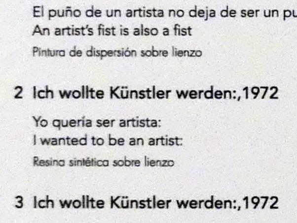 Jörg Immendorff (1965–2007), Ich wollte Künstler werden:, Madrid, Museo Reina Sofía, Ausstellung "Jörg Immendorff - The Task of the Painter" vom 30.10.2019-13.04.2020, Saal 2, 1972, Bild 2/2