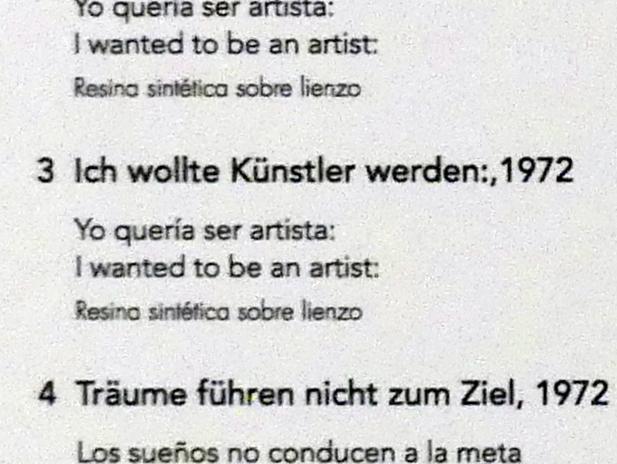 Jörg Immendorff (1965–2007), Ich wollte Künstler werden:, Madrid, Museo Reina Sofía, Ausstellung "Jörg Immendorff - The Task of the Painter" vom 30.10.2019-13.04.2020, Saal 2, 1972, Bild 2/2