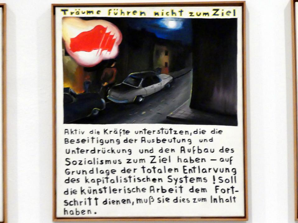 Jörg Immendorff (1965–2007), Träume führen nicht zum Ziel, Madrid, Museo Reina Sofía, Ausstellung "Jörg Immendorff - The Task of the Painter" vom 30.10.2019-13.04.2020, Saal 2, 1972