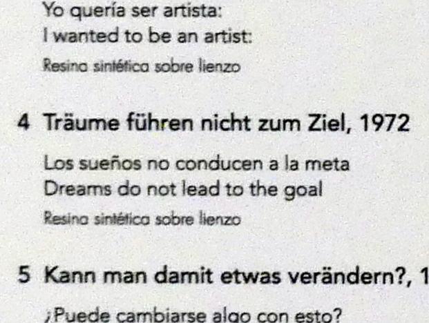 Jörg Immendorff (1965–2007), Träume führen nicht zum Ziel, Madrid, Museo Reina Sofía, Ausstellung "Jörg Immendorff - The Task of the Painter" vom 30.10.2019-13.04.2020, Saal 2, 1972, Bild 2/2