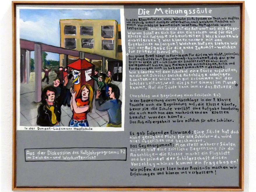 Jörg Immendorff (1965–2007), Die Meinungssäule, Madrid, Museo Reina Sofía, Ausstellung "Jörg Immendorff - The Task of the Painter" vom 30.10.2019-13.04.2020, Saal 2, 1972