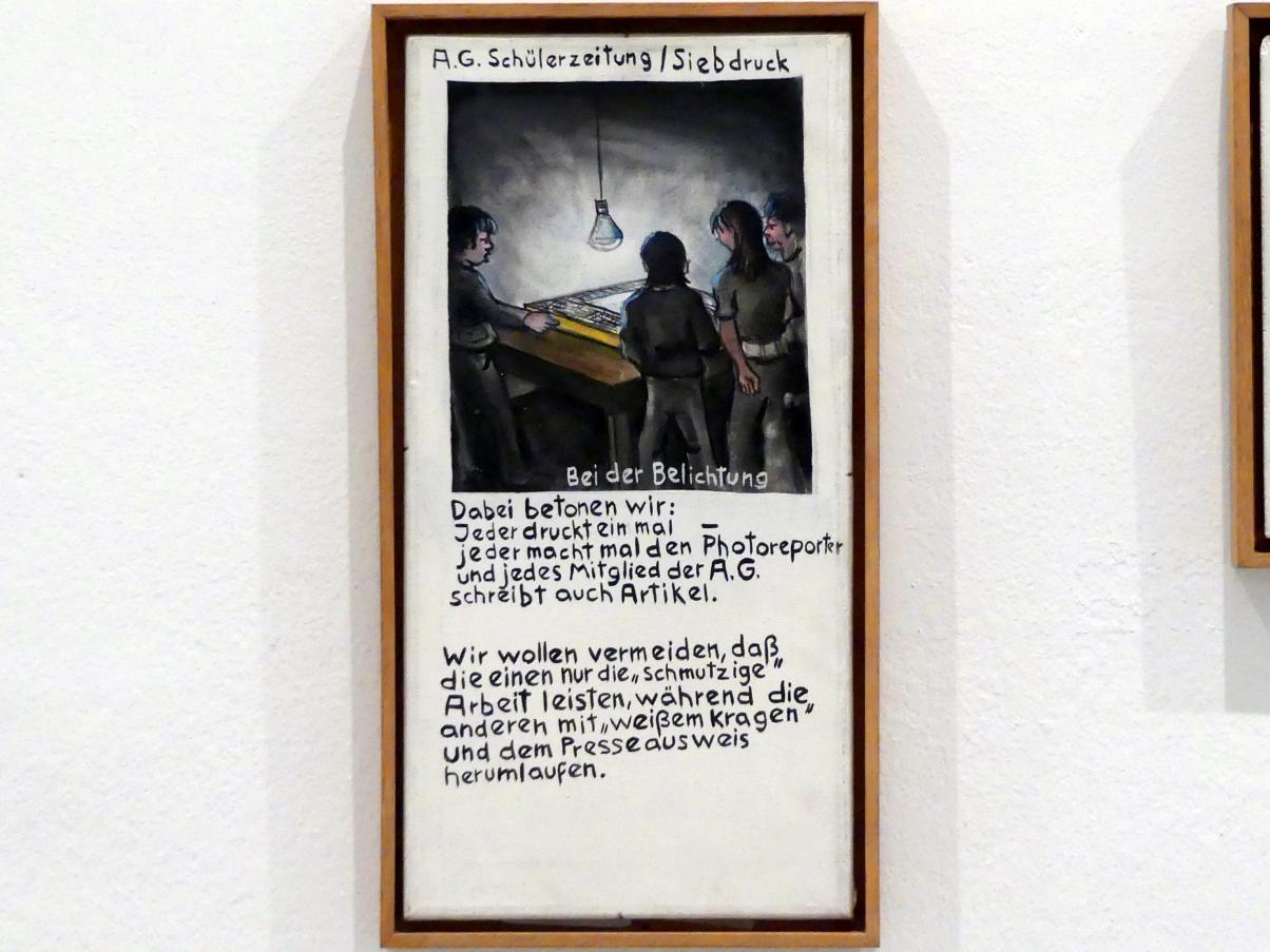 Jörg Immendorff (1965–2007), A.G. Schülerzeitung / Siebdruck, Madrid, Museo Reina Sofía, Ausstellung "Jörg Immendorff - The Task of the Painter" vom 30.10.2019-13.04.2020, Saal 2, 1972