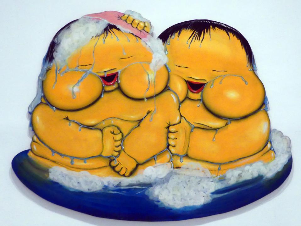 Jörg Immendorff (1965–2007), Zwei gelbe Babies, Madrid, Museo Reina Sofía, Ausstellung "Jörg Immendorff - The Task of the Painter" vom 30.10.2019-13.04.2020, Saal 1, 1967