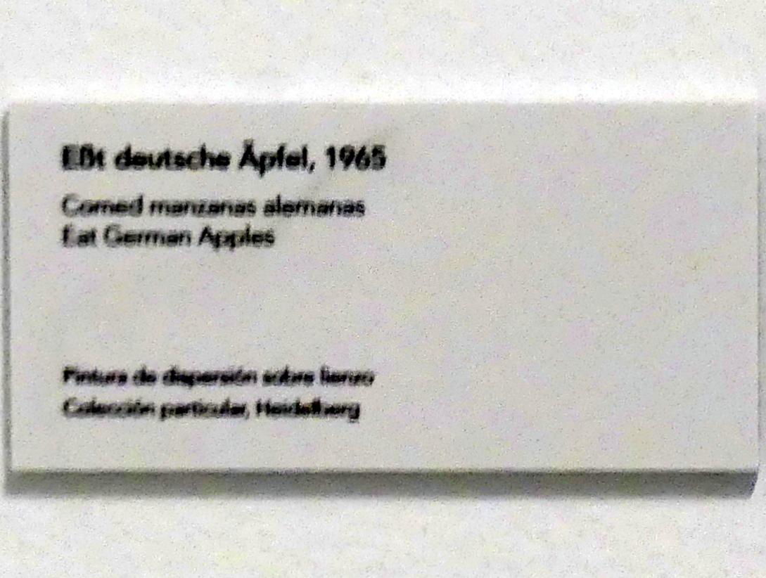 Jörg Immendorff (1965–2007), Esst deutsche Äpfel, Madrid, Museo Reina Sofía, Ausstellung "Jörg Immendorff - The Task of the Painter" vom 30.10.2019-13.04.2020, Saal 1, 1965, Bild 2/2