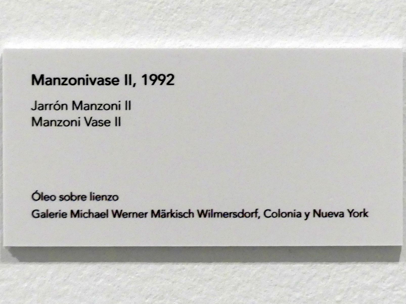 Jörg Immendorff (1965–2007), Manzonivase II, Madrid, Museo Reina Sofía, Ausstellung "Jörg Immendorff - The Task of the Painter" vom 30.10.2019-13.04.2020, Saal 8, 1992, Bild 2/2