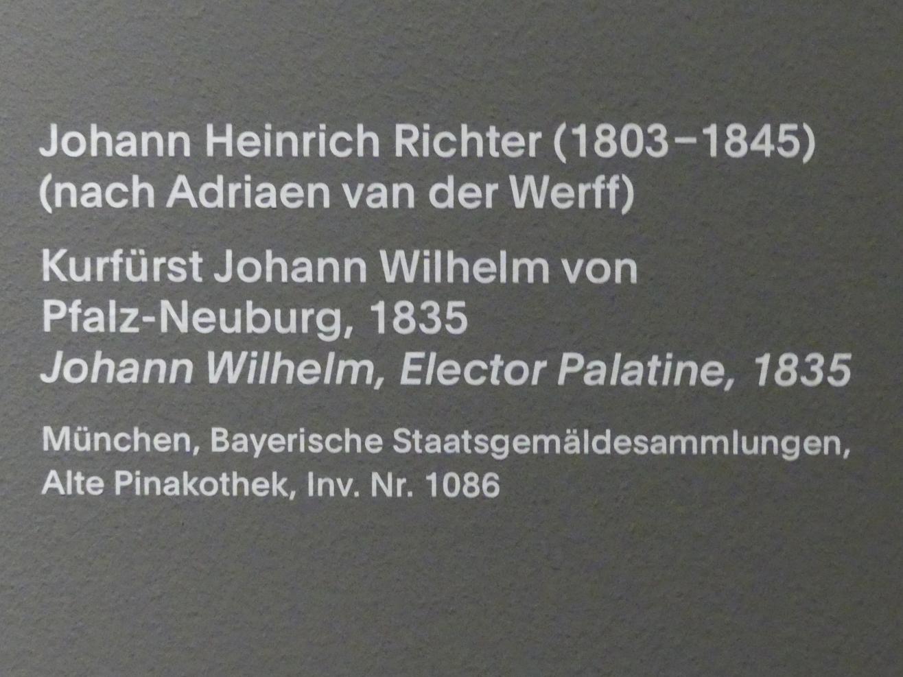 Johann Heinrich Richter (1835), Kurfürst Johann Wilhelm von Pfalz-Neuburg, München, Alte Pinakothek, Ausstellung "Van Dyck" vom 25.10.2019-02.02.2020, Eingang, 1835, Bild 2/2