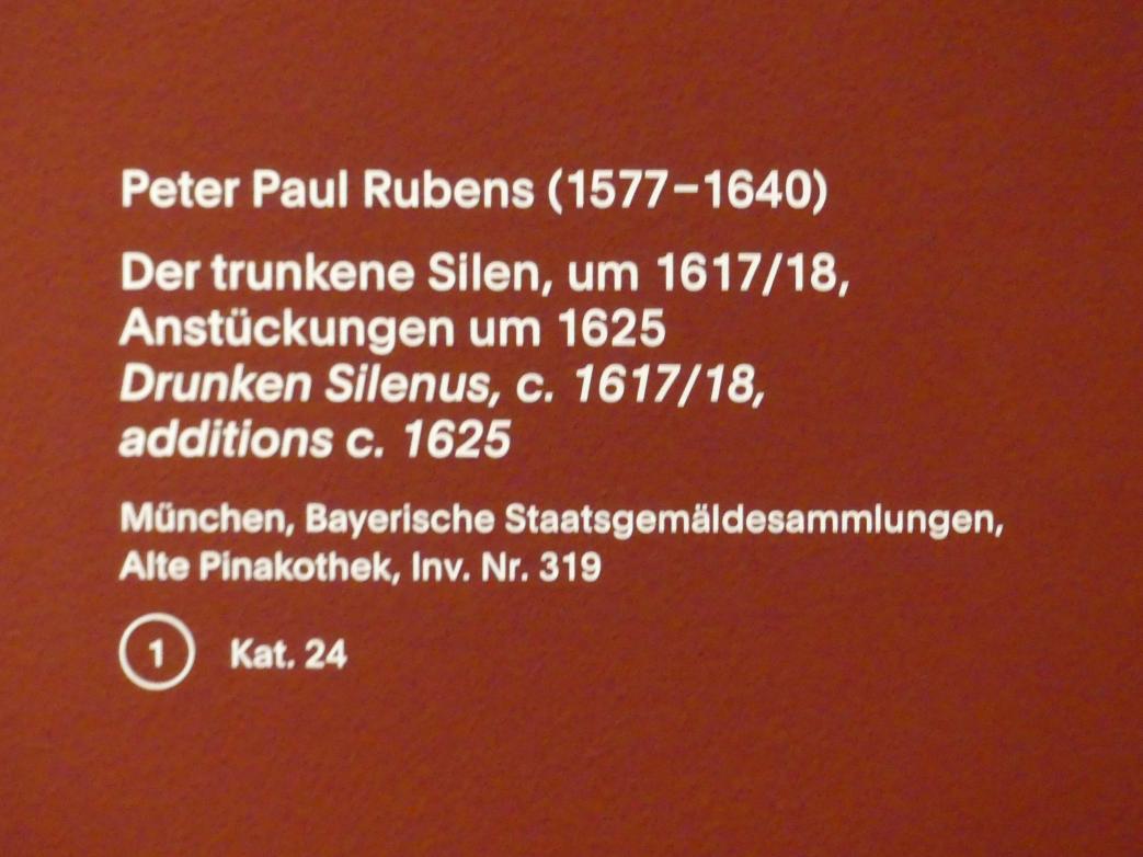 Peter Paul Rubens (1598–1640), Der trunkene Silen, München, Alte Pinakothek, Ausstellung "Van Dyck" vom 25.10.2019-02.02.2020, Die Anfänge - 1, um 1617–1618, Bild 2/2