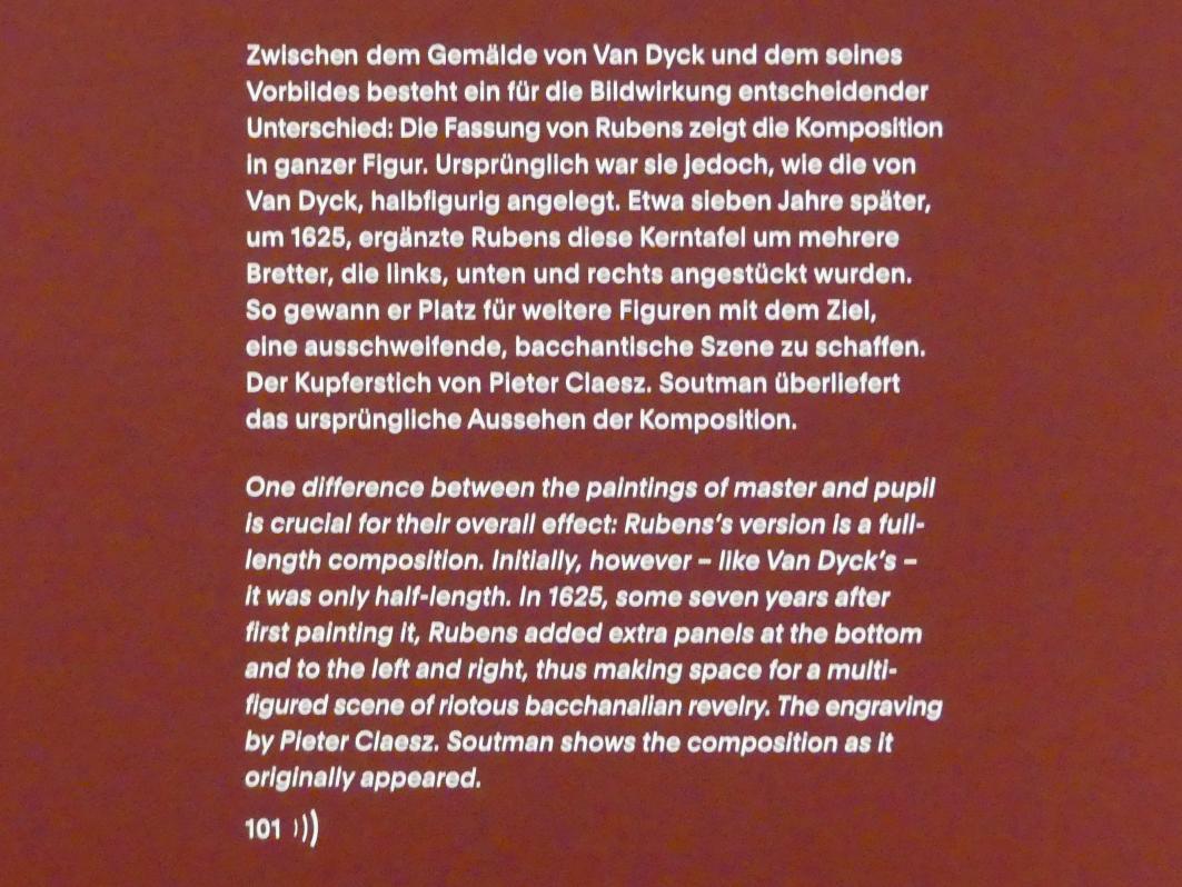 Anthonis (Anton) van Dyck (1614–1641), Der trunkene Silen, München, Alte Pinakothek, Ausstellung "Van Dyck" vom 25.10.2019-02.02.2020, Die Anfänge - 1, um 1617–1618, Bild 3/3