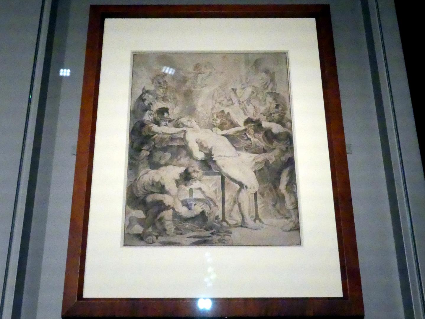 Anthonis (Anton) van Dyck (1614–1641), Das Martyrium des Heiligen Laurentius (nach Peter Paul Rubens), München, Alte Pinakothek, Ausstellung "Van Dyck" vom 25.10.2019-02.02.2020, Von Antwerpen nach Italien - 1, um 1618–1619, Bild 2/3