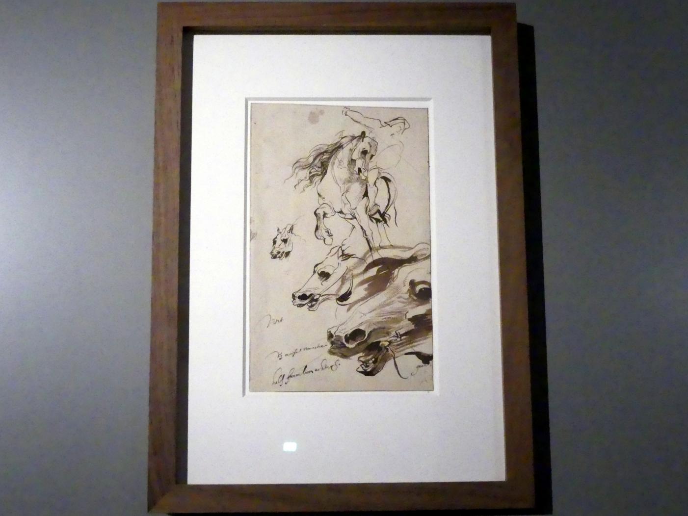 Anthonis (Anton) van Dyck (1614–1641), Studie von drei Pferdeköpfen und einem Reiter, München, Alte Pinakothek, Ausstellung "Van Dyck" vom 25.10.2019-02.02.2020, Von Antwerpen nach Italien - 2, um 1617–1621, Bild 2/3