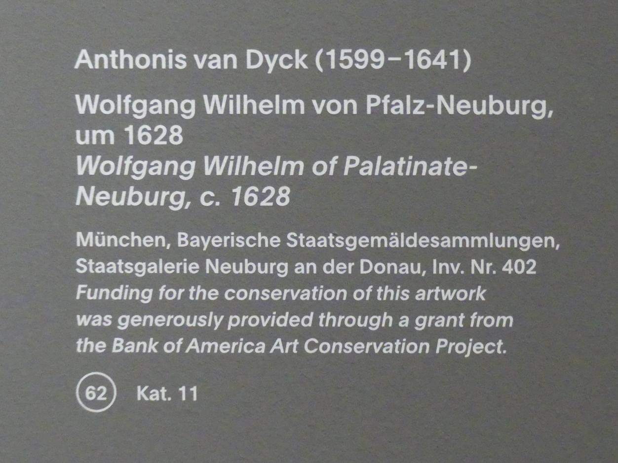 Anthonis (Anton) van Dyck (1614–1641), Wolfgang Wilhelm von Pfalz-Neuburg, München, Alte Pinakothek, Ausstellung "Van Dyck" vom 25.10.2019-02.02.2020, Selbstbildnisse und ganzfigurige Porträts - 3, um 1628, Bild 2/2