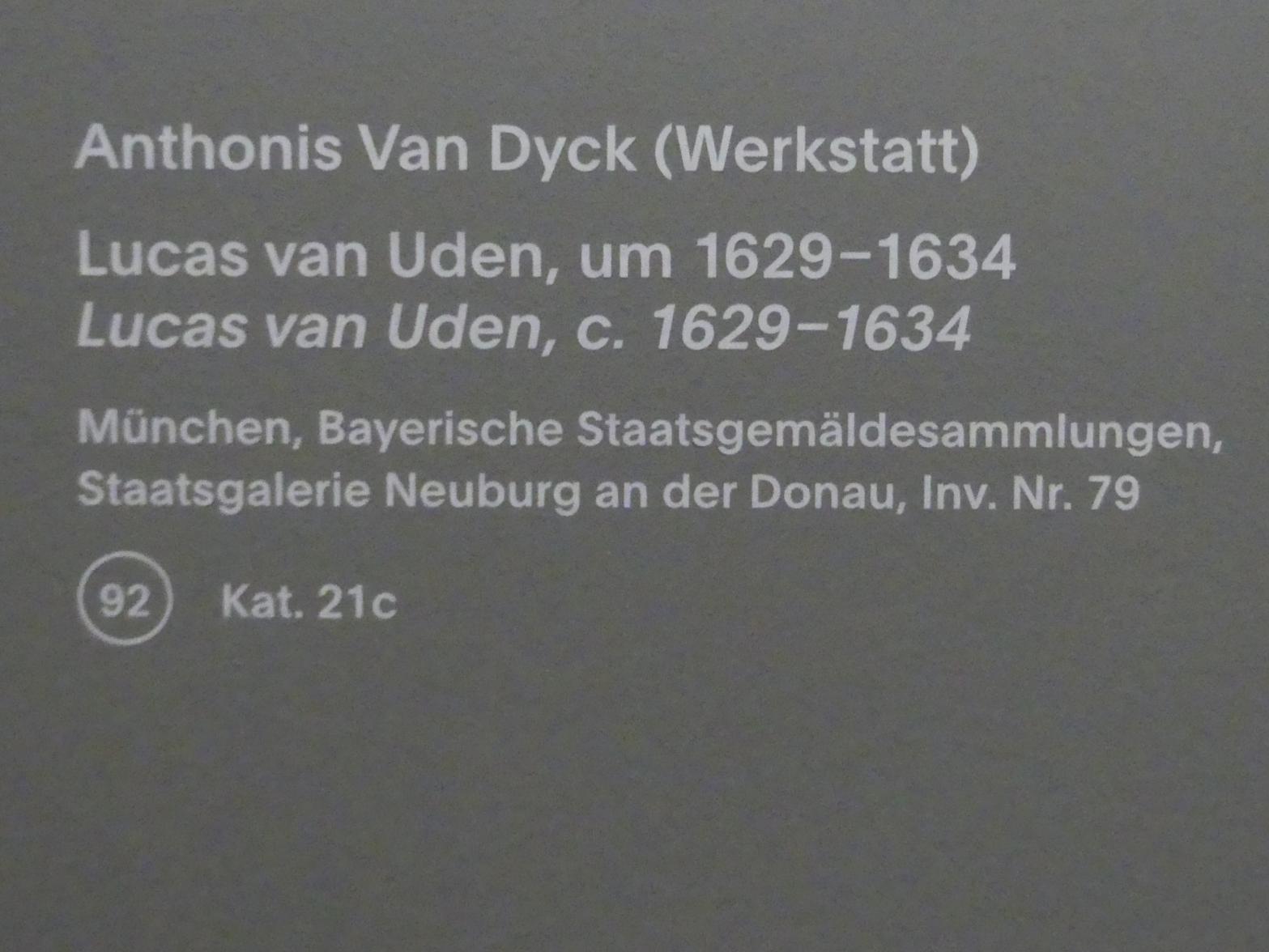 Anthonis (Anton) van Dyck (Werkstatt) (1619–1636), Lucas van Uden, München, Alte Pinakothek, Ausstellung "Van Dyck" vom 25.10.2019-02.02.2020, Die "Ikonographie" - 2, um 1629–1634, Bild 2/2