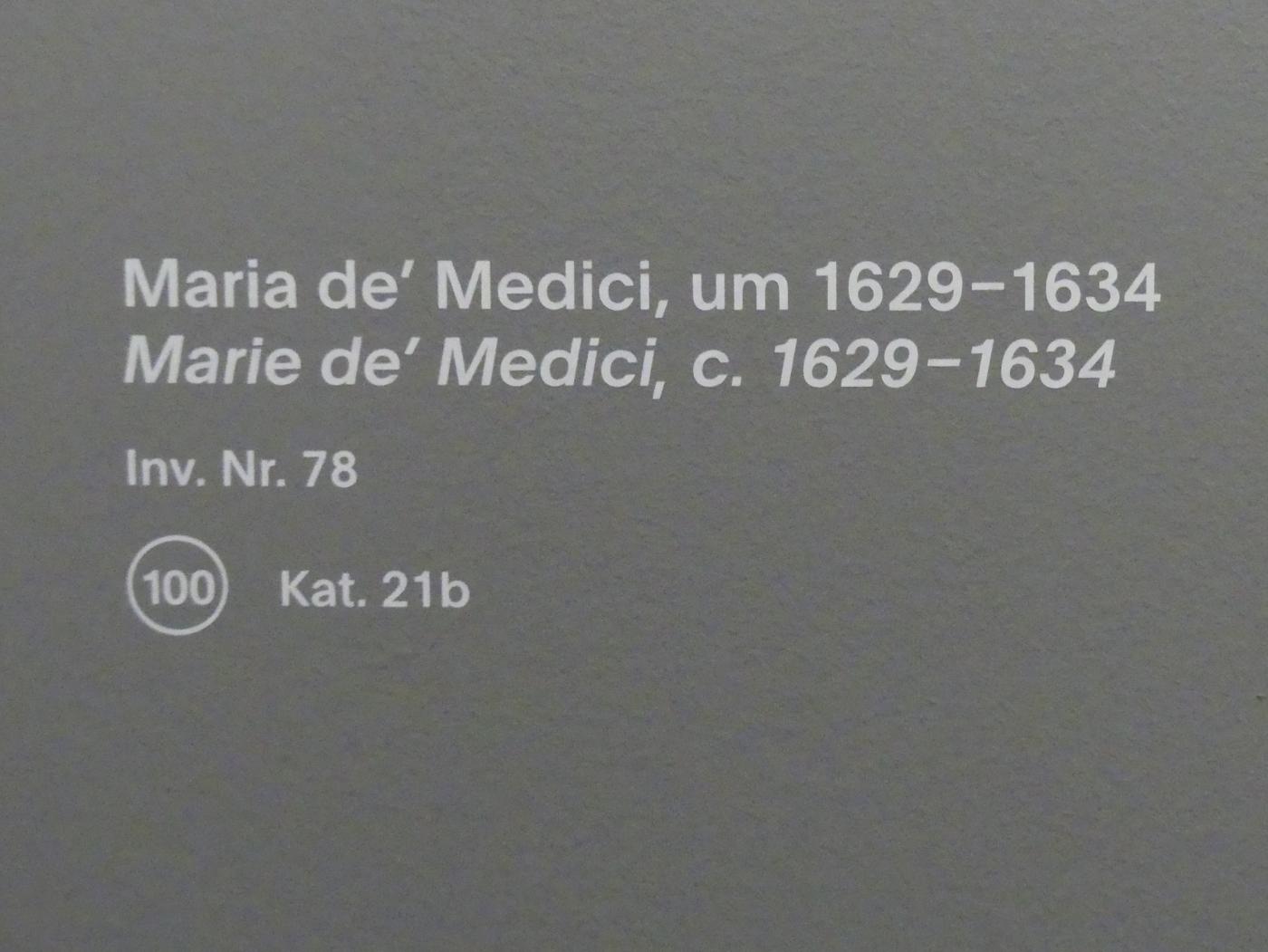 Anthonis (Anton) van Dyck (Werkstatt) (1619–1636), Maria de' Medici, München, Alte Pinakothek, Ausstellung "Van Dyck" vom 25.10.2019-02.02.2020, Die "Ikonographie" - 2, um 1629–1634, Bild 2/2