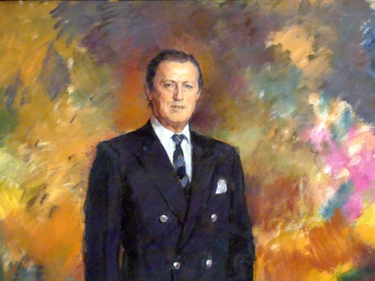 Ricardo Macarrón (1987–1992), Porträt von Baron Thyssen-Bornemisza, Madrid, Museo Thyssen-Bornemisza, Eingangshalle, 1987, Bild 2/3