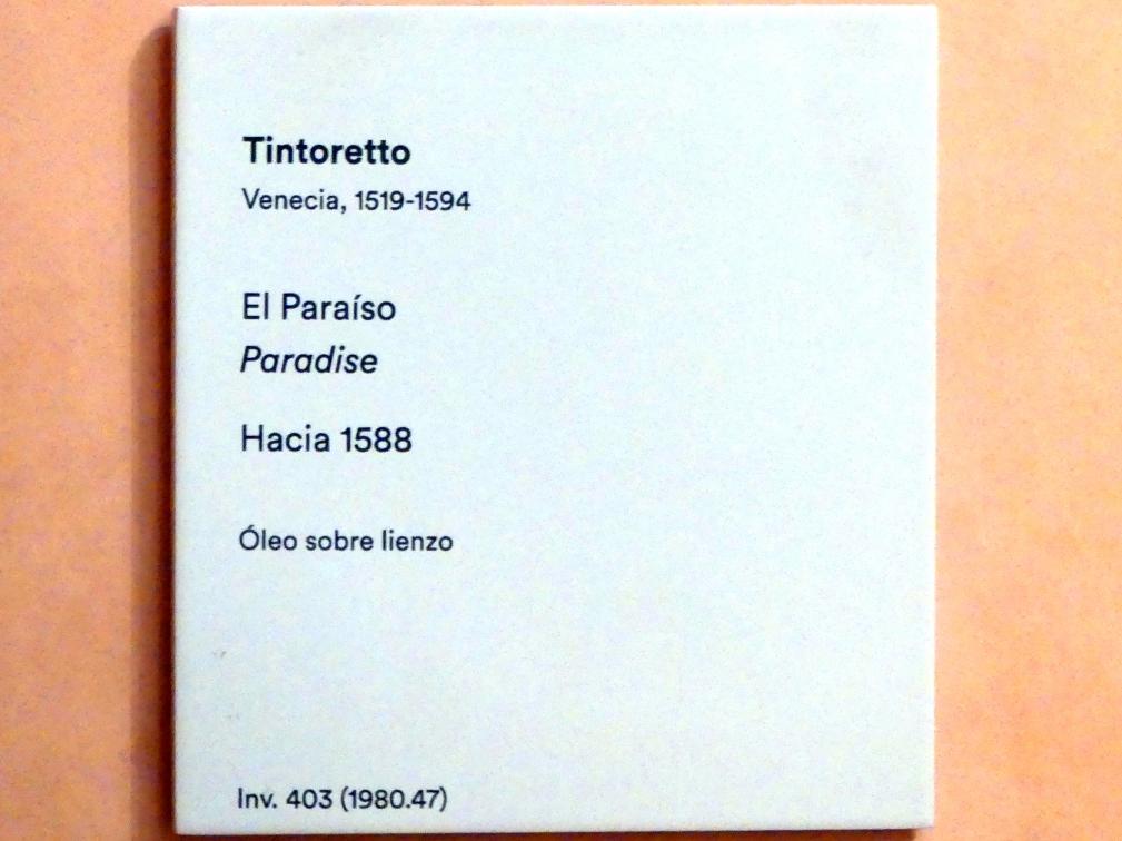 Tintoretto (Jacopo Robusti) (1540–1590), Das Paradies, Madrid, Museo Thyssen-Bornemisza, Eingangshalle, um 1588, Bild 2/2