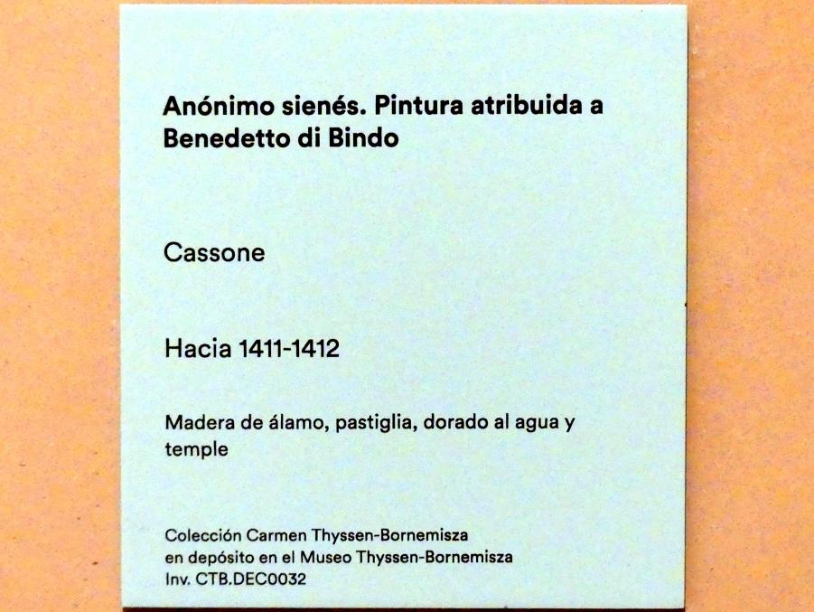 Truhe, Madrid, Museo Thyssen-Bornemisza, Saal 1, italienische Renaissance, um 1411–1412, Bild 2/2
