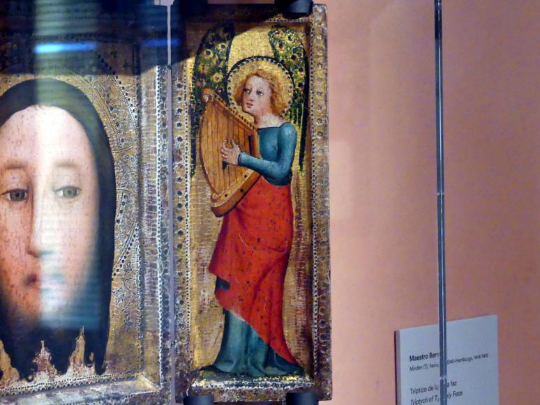 Bertram von Minden (Meister Bertram) (1380–1395), Tryptychon Antlitz Christi, Madrid, Museo Thyssen-Bornemisza, Saal 2, spanische und deutsche Malerei des 15. Jahrhunderts, um 1390–1400, Bild 2/4