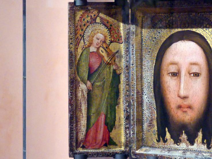 Bertram von Minden (Meister Bertram) (1380–1395), Tryptychon Antlitz Christi, Madrid, Museo Thyssen-Bornemisza, Saal 2, spanische und deutsche Malerei des 15. Jahrhunderts, um 1390–1400, Bild 3/4