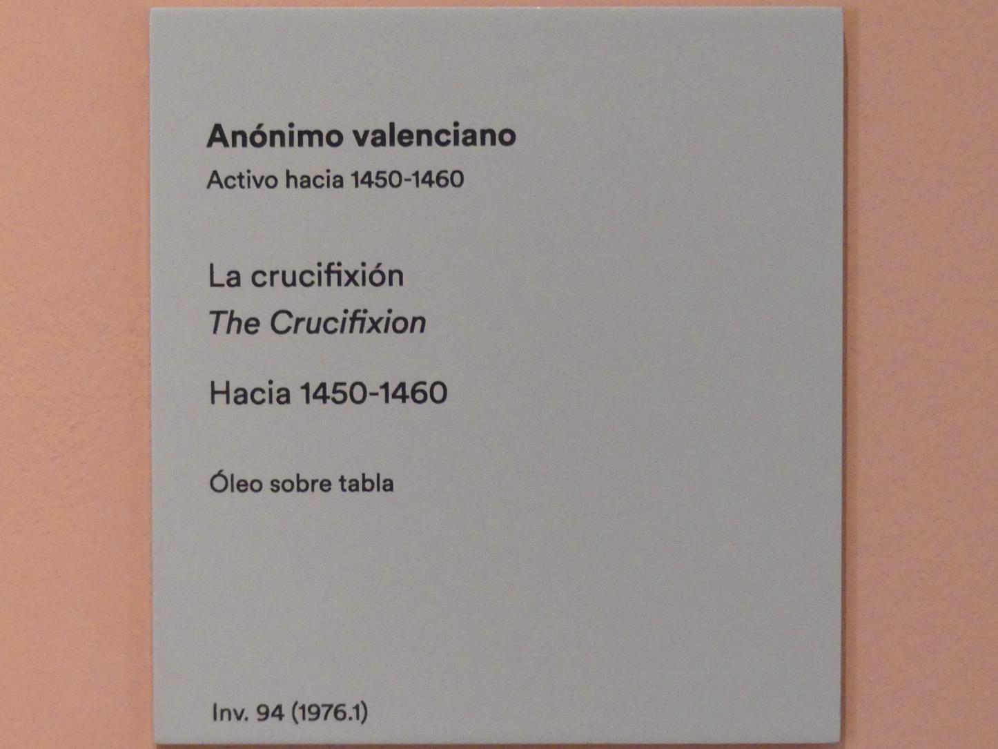 Kreuzigung, Madrid, Museo Thyssen-Bornemisza, Saal 4, italienische Malerei des 15. Jahrhunderts, um 1450–1460, Bild 2/2