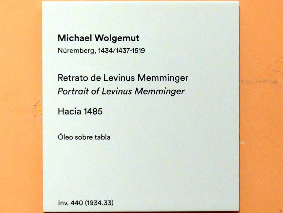 Michael Wolgemut (1485–1509), Porträt von Levinus Memminger, Madrid, Museo Thyssen-Bornemisza, Saal 9, deutsche Malerei des 15. und 16. Jahrhunderts, um 1485, Bild 2/2