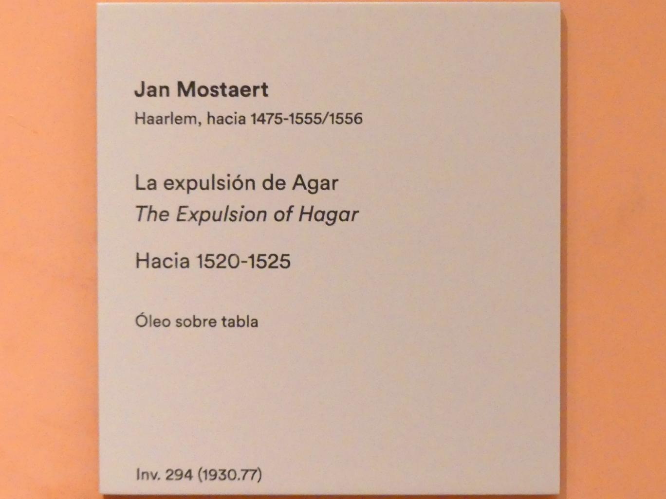 Jan Mostaert (1516–1522), Vertreibung der Hagar, Madrid, Museo Thyssen-Bornemisza, Saal 10, niederländische Malerei des 16. Jahrhunderts, um 1520–1525, Bild 2/2