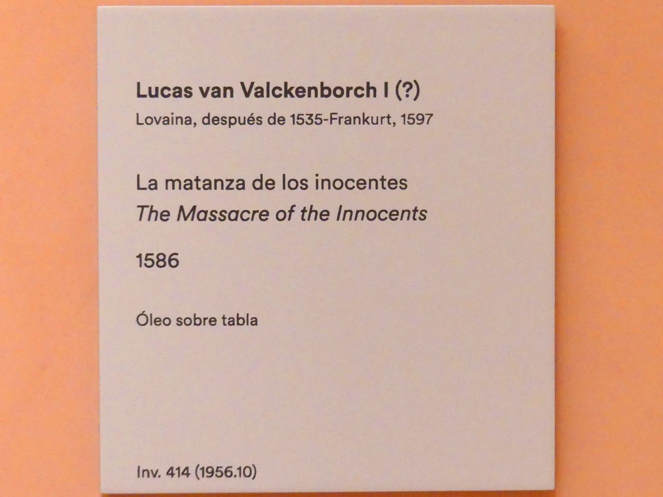 Lucas van Valckenborch (1556–1595), Kindermord in Bethlehem, Madrid, Museo Thyssen-Bornemisza, Saal 10, niederländische Malerei des 16. Jahrhunderts, um 1586, Bild 2/2
